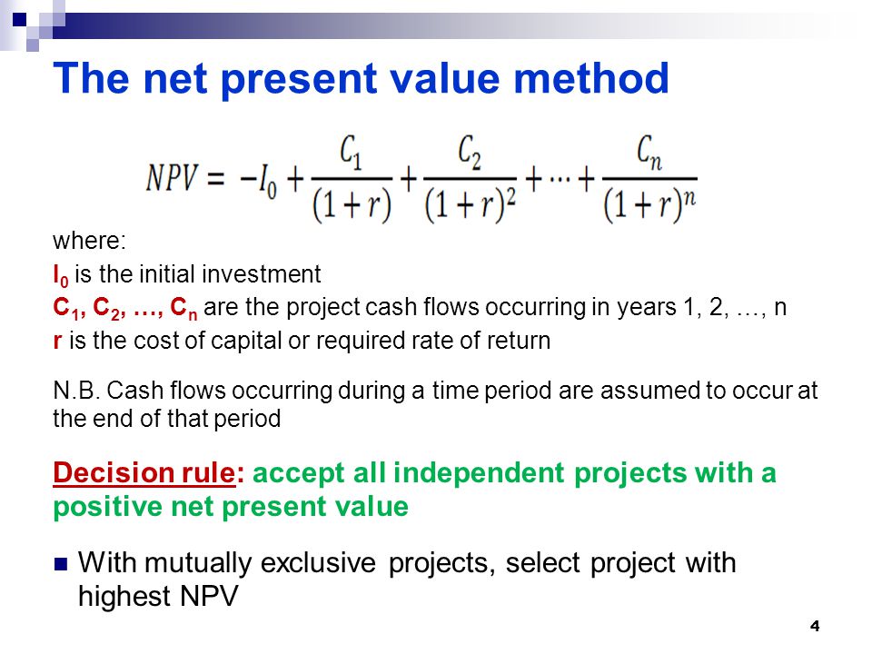 Net present value method
